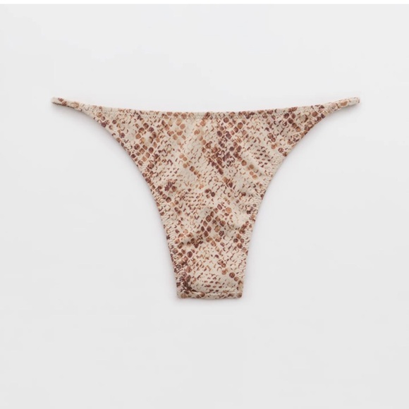 Aerie Sparkle Adjustable Cheekiest Bikini Bottom - Brown - Picture 4 of 6
